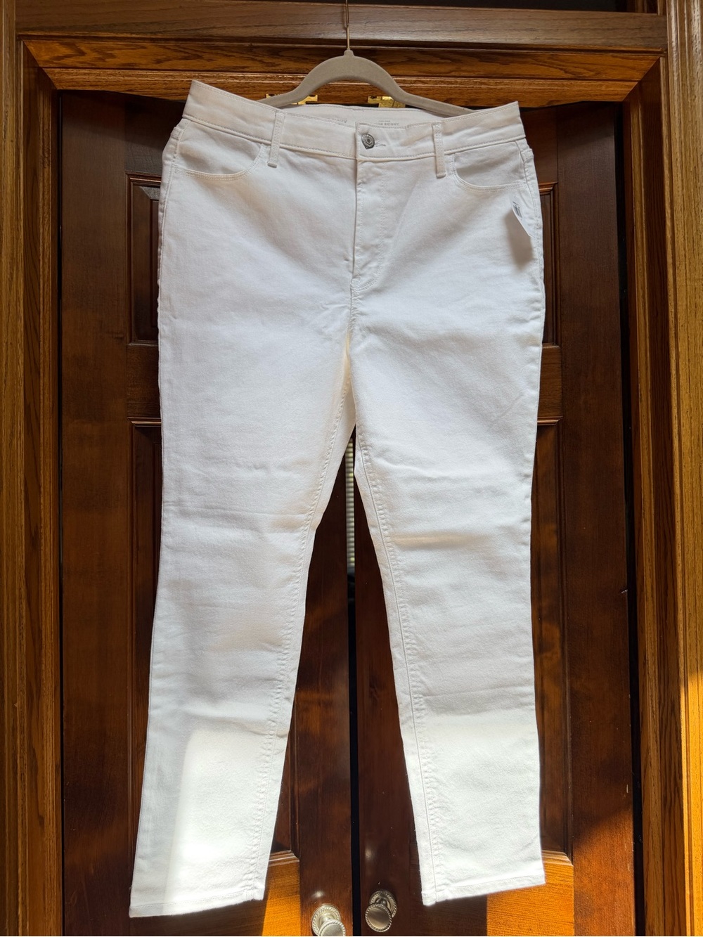 Old Navy High-Rise White Stretch Super Skinny Jeans, Size 10